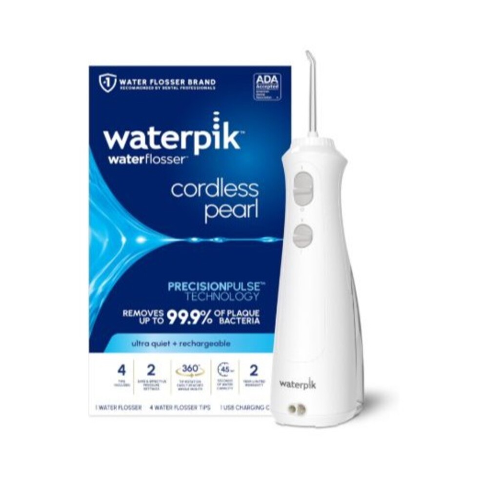 Waterpik Cordless Pearl Rechargeable Portable Water Flosser 4 Tip Missing Charge
